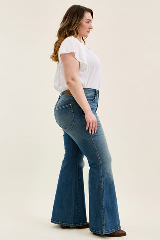 Jaqueline Flare With Double Button And Shield Pockets - PLUS