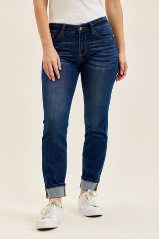 Kimberly Dark Wash Straight Fit Cuff