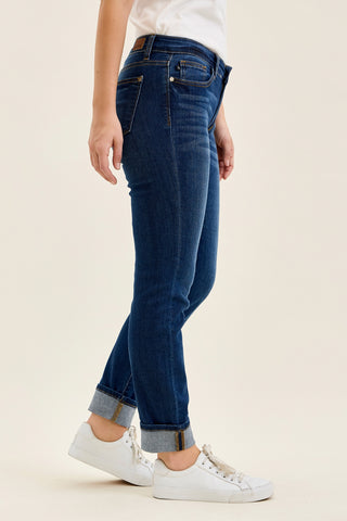 Kimberly Dark Wash Straight Fit Cuff