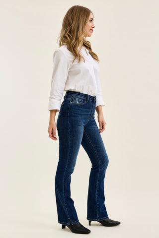 Daisy Slit-Hem Slim Bootcut