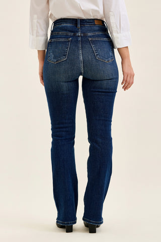 Daisy Slit-Hem Slim Bootcut