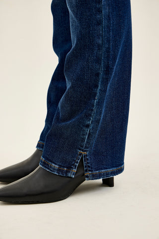Daisy Slit-Hem Slim Bootcut