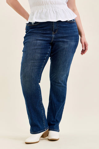 Daisy Slit-Hem Slim Bootcut - PLUS
