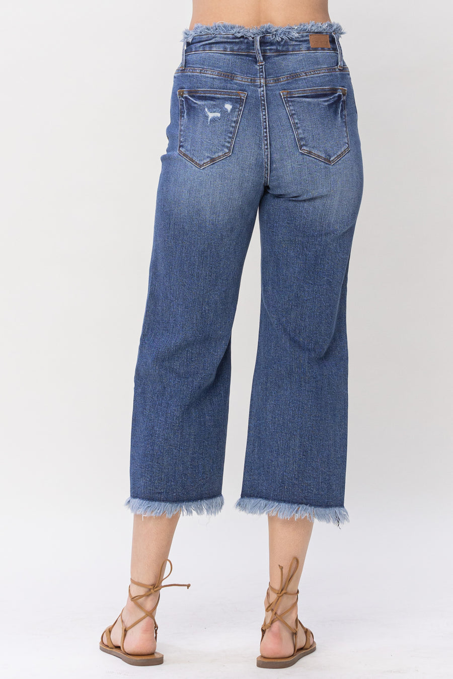 Lily High Waist Fray Straight Crop