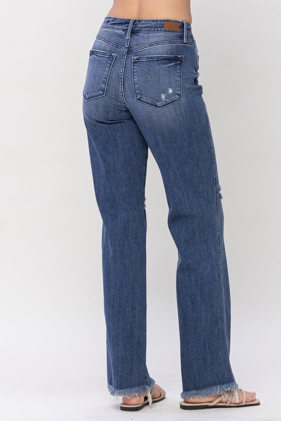 Indie High Waist Knee Destroyed Straight
