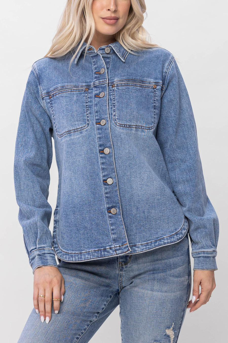 Piper Clean Wash Denim Shaket