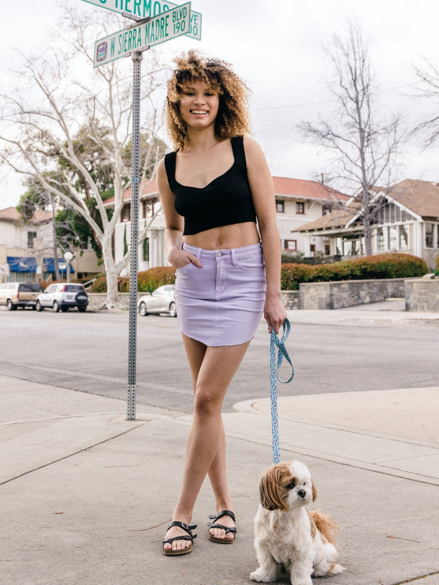 Deborah Lavender Shirttail Hem Skirt