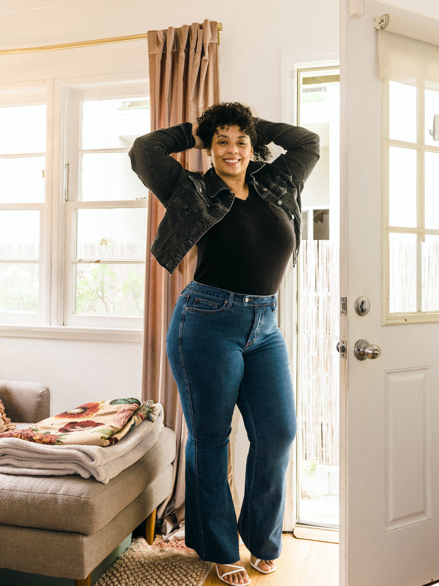 Zoe Cool Denim Tummy Control Flare - PLUS