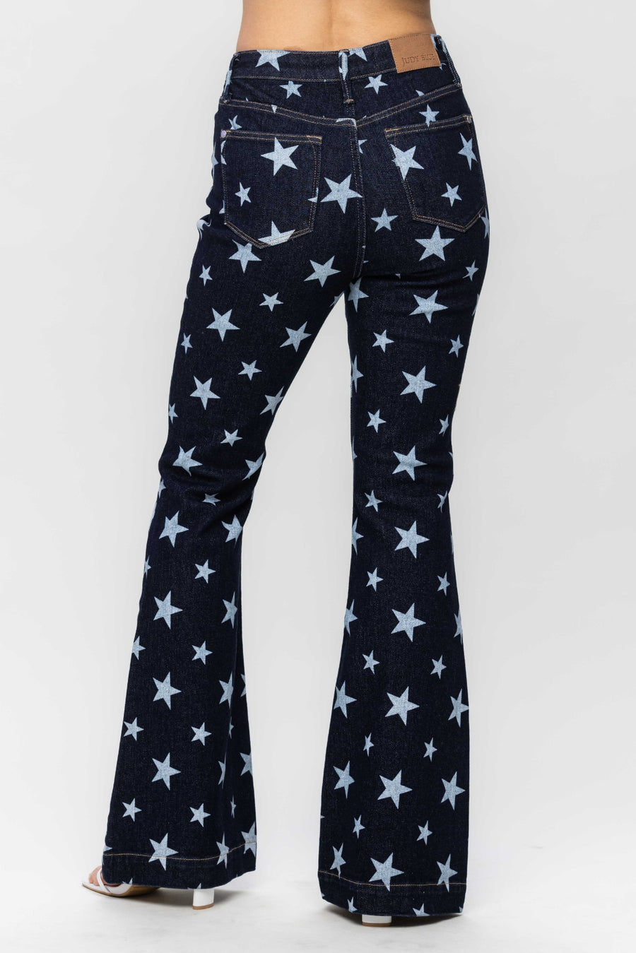 Lexy Rinse Wash Star Print Flare