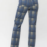 Delilah High Rise Vintage Look Plaid Straight
