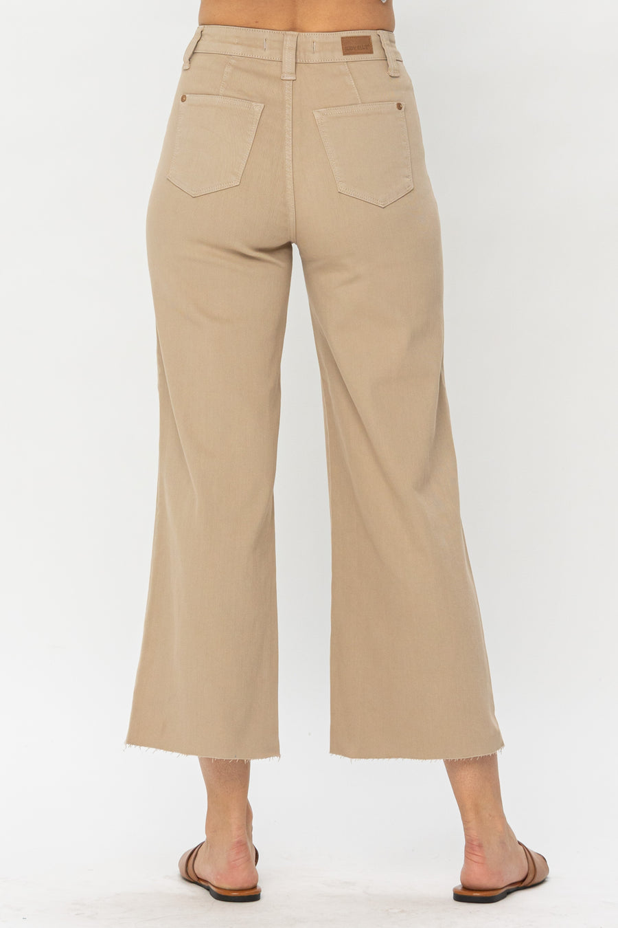 Kaylee Khaki Cropped Wide Leg - PLUS