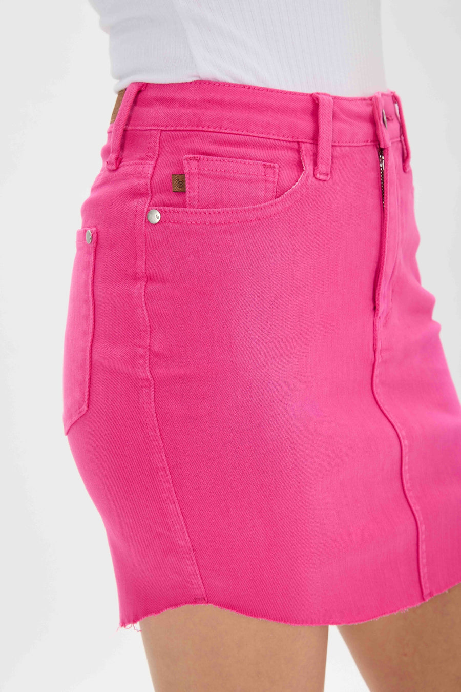 Alisa Hot Pink Shirttail Hem Skirt
