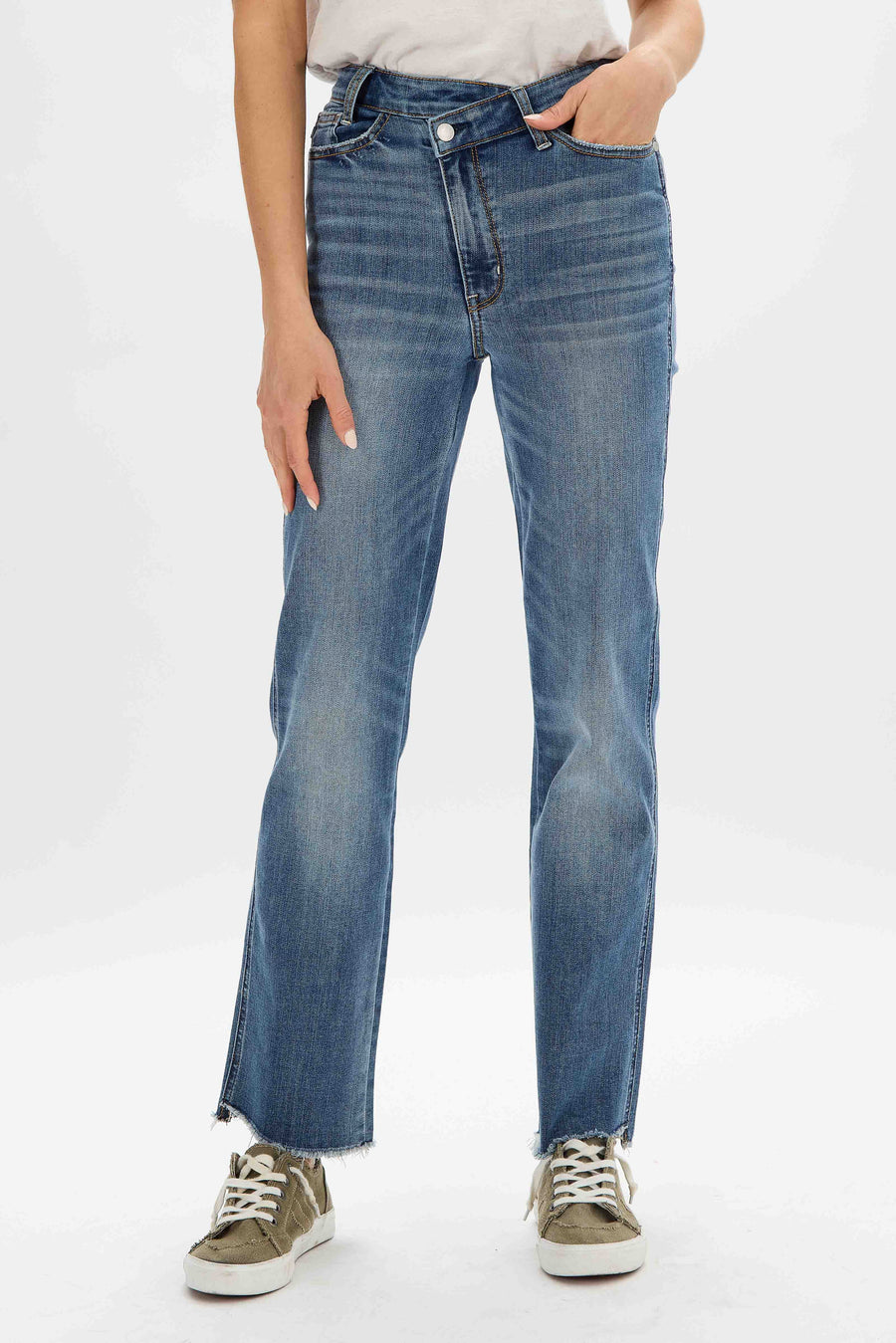 Wren High Waist Criss-Cross Dad Straight