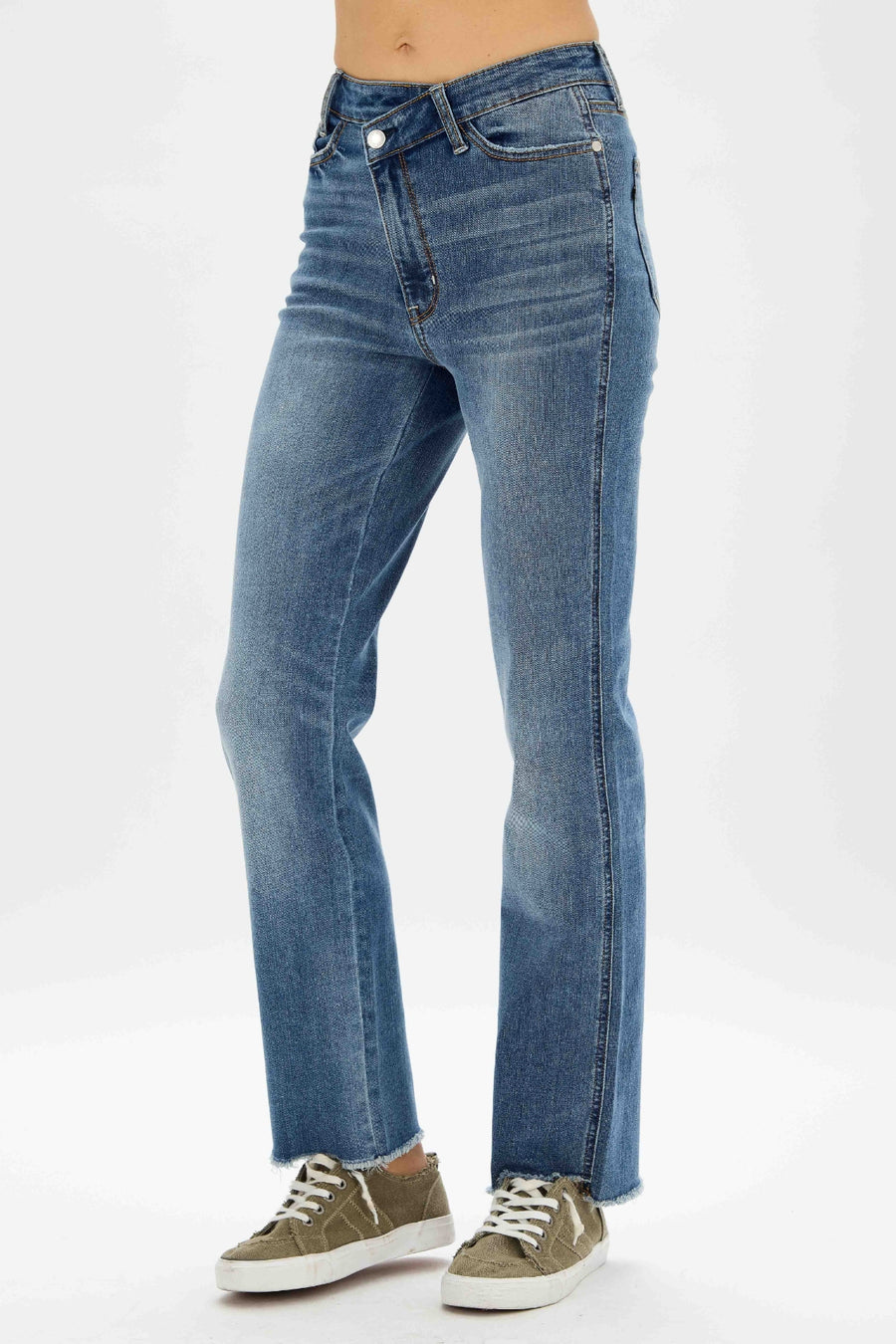 Wren High Waist Criss-Cross Dad Straight - PLUS
