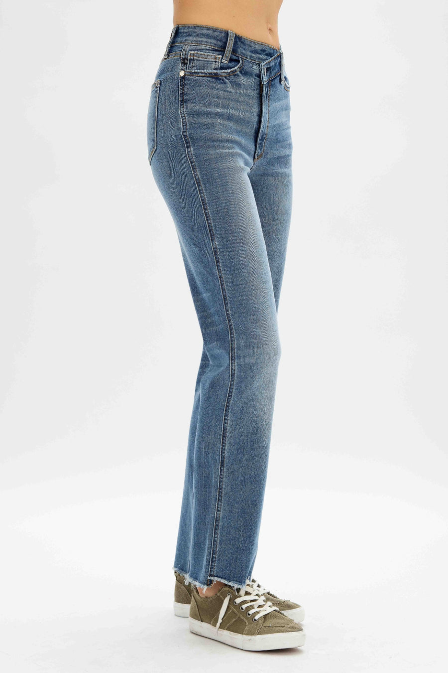 Wren High Waist Criss-Cross Dad Straight - PLUS