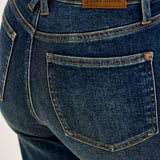 Lux Vintage Brushed Blue Wide Leg with Welt Pockets