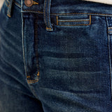 Lux Vintage Brushed Blue Wide Leg with Welt Pockets