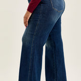 Lux Vintage Brushed Blue Wide Leg with Welt Pockets - PLUS