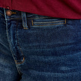 Lux Vintage Brushed Blue Wide Leg with Welt Pockets - PLUS