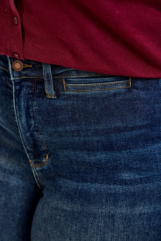 Lux Vintage Brushed Blue Wide Leg with Welt Pockets - PLUS