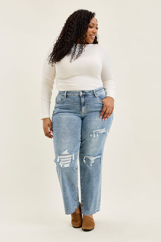 Brenda Retro 90s Destructed Straight - PLUS