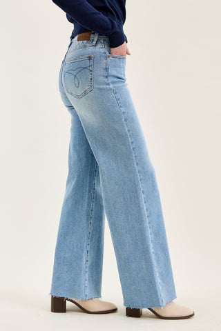 Lux Quilted Blue Retro Wide Leg