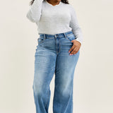 Lux Brushed Indigo Vintage Wide Leg - PLUS