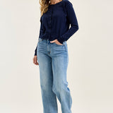 Lux Brushed Indigo Vintage Wide Leg