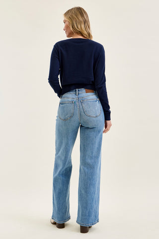 Lux Brushed Indigo Vintage Wide Leg