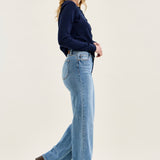 Lux Brushed Indigo Vintage Wide Leg