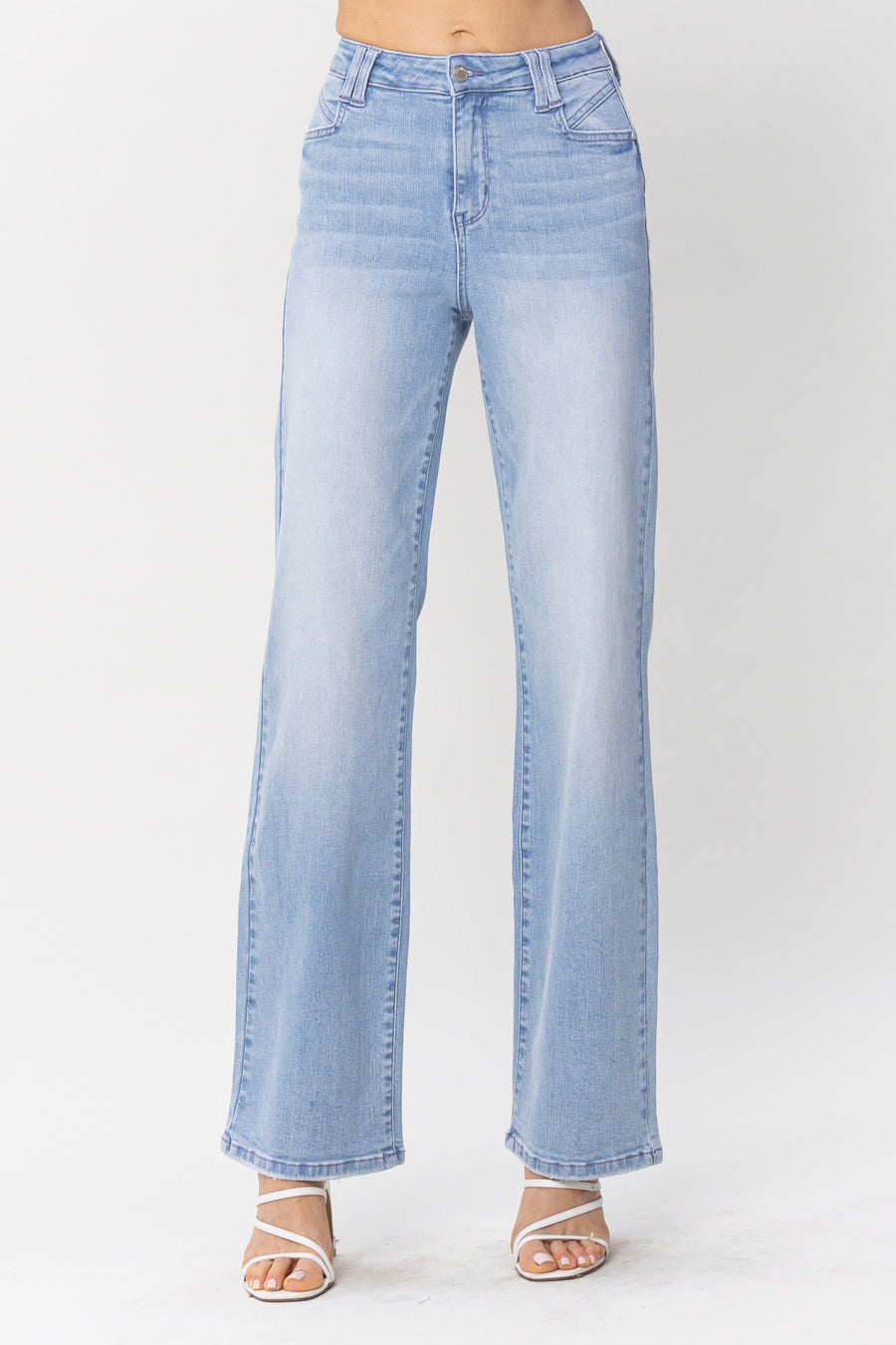 Celeste High Waist Pocket Details Wide Leg Trouser - PLUS
