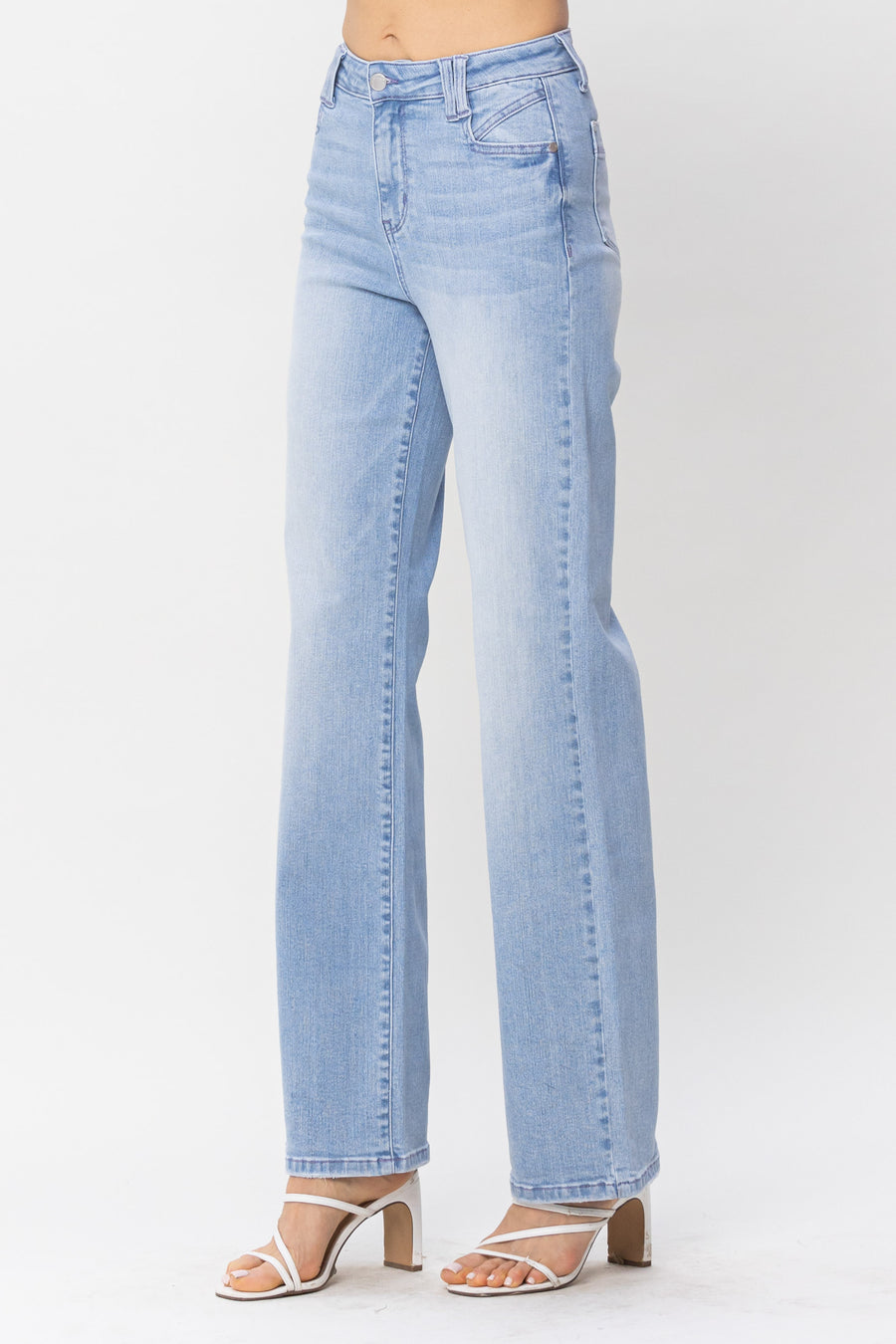 Celeste High Waist Pocket Details Wide Leg Trouser - PLUS