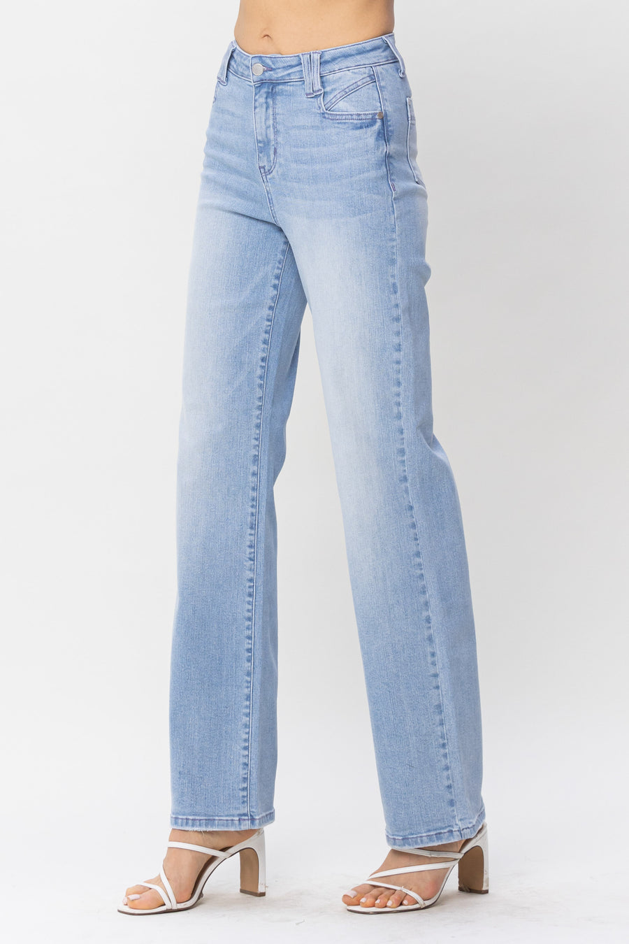Celeste High Waist Pocket Details Wide Leg Trouser - PLUS