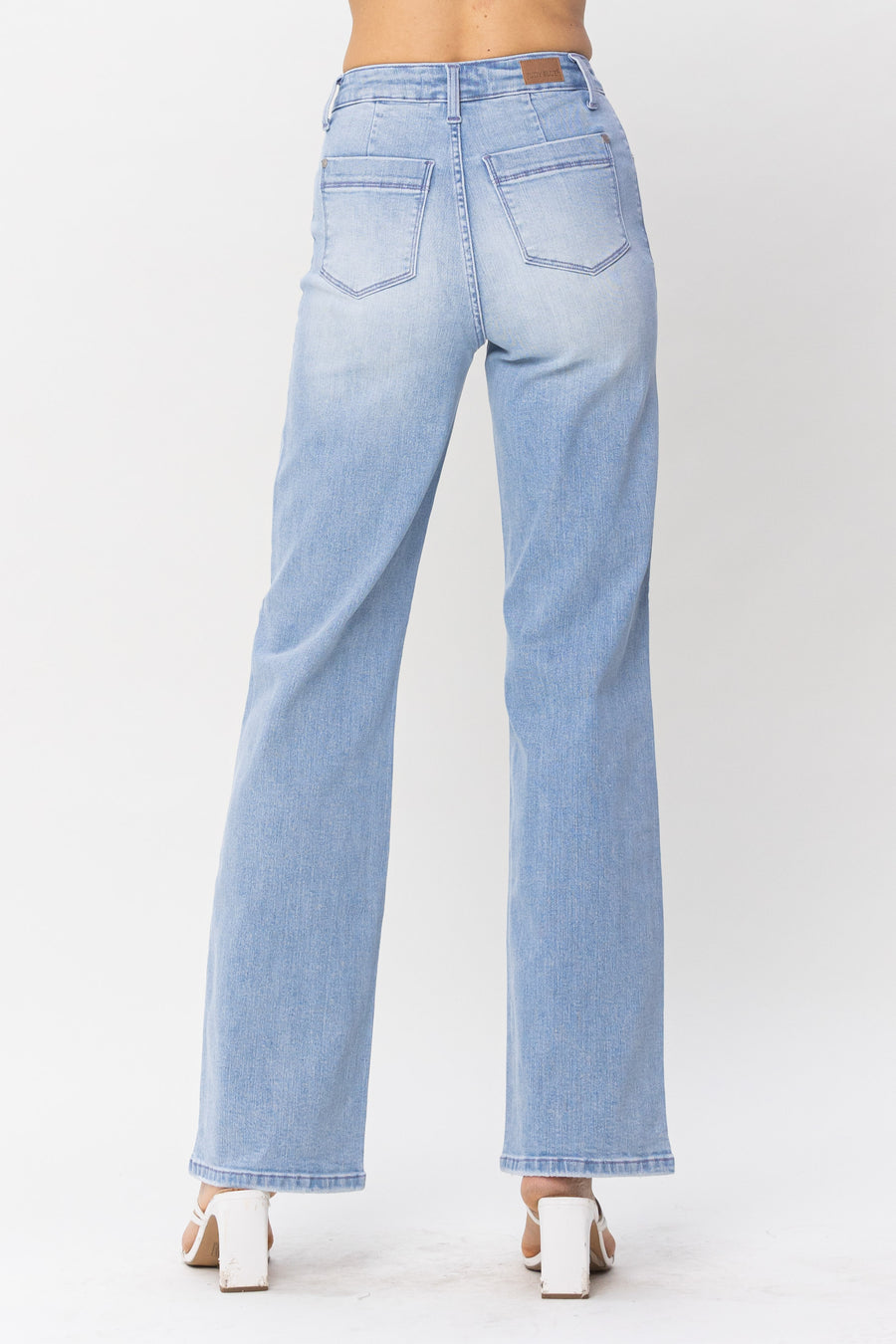 Celeste High Waist Pocket Details Wide Leg Trouser - PLUS