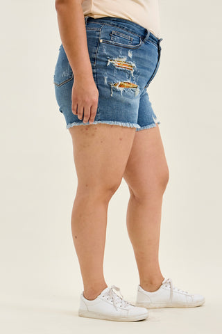 Maggie Printed Pocket Lining Shorts - PLUS