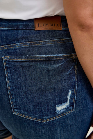 Erin Tummy Control Distressed Release Hem Shorts - PLUS