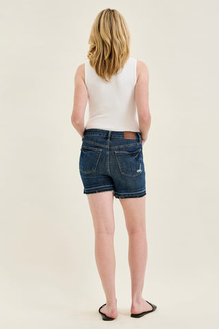 Erin Tummy Control Distressed Release Hem Shorts