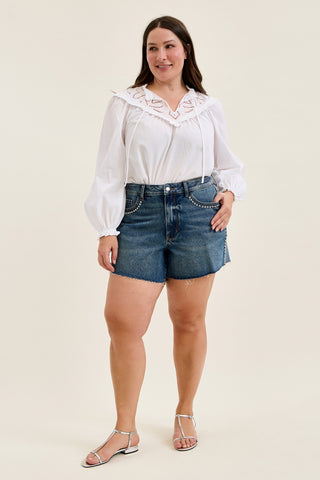 Maggie Rigid Magic Cutoff With Studded Details - PLUS