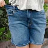 Jane 2-Button Mid Length Dad Shorts - PLUS