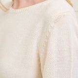 Tie Sleeve Pullover White Sweater