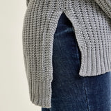 Cold Shoulder Pullover Grey Sweater