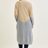 Long Duster Cardigan Beige Sweater