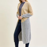 Long Duster Cardigan Beige Sweater