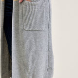 Long Duster Cardigan Beige Sweater