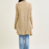 Drape Front Cardigan Beige Sweater