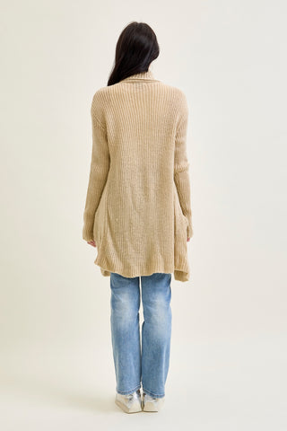 Drape Front Cardigan Beige Sweater