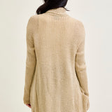 Drape Front Cardigan Beige Sweater