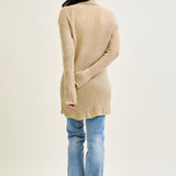 Drape Front Cardigan Beige Sweater