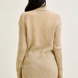 Drape Front Cardigan Beige Sweater
