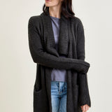 Drape Front Cardigan Grey Sweater